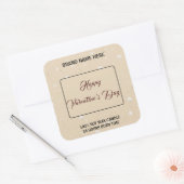 Sticker Carré Personalized Candle Label Happy Valentine’s Day (Enveloppe)