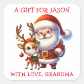 Sticker Carré Personalized Christmas Gift Tags (Devant)