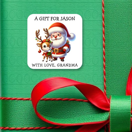 Sticker Carré Personalized Christmas Gift Tags