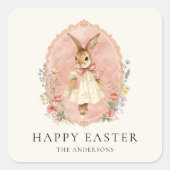 Sticker Carré Personalized Easter Bunny Custom (Devant)