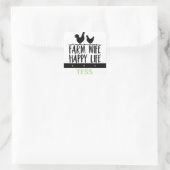 Sticker Carré Personalized Farm Wife Happy Life Design (Sac)
