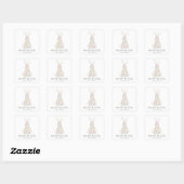 Sticker Carré Personalized Floral Easter Bunny | Custom (Feuille)