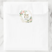 Sticker Carré Personalized Gold & Floral 75th Custom (Sac)