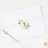Sticker Carré Personalized Gold & Floral 75th Custom (Enveloppe)
