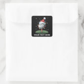 Sticker Carré Personalized Golf Ball Christmas Tree Santa Hat  (Sac)