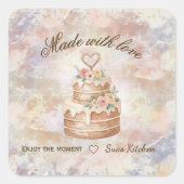 Sticker Carré Personalized Handmade- Love custom kitchen lable (Devant)