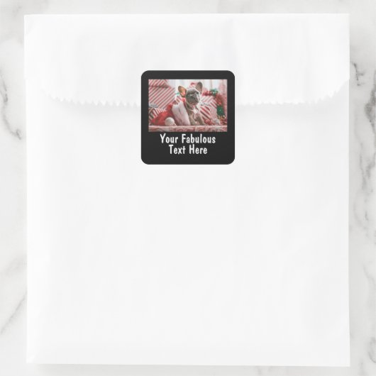 Sticker Carré Personalized Photo and Text (Sac)