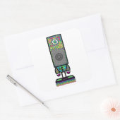 Sticker Carré Personnage étrange à un œil et psychédélique (Enveloppe)