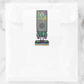 Sticker Carré Personnage étrange à un œil et psychédélique (Sac)