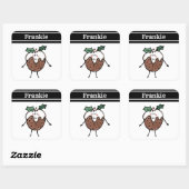 Sticker Carré personnalisable de Noël (Feuille)