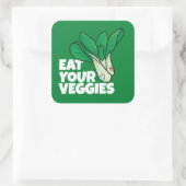 Sticker Carré Personnalisable Mangez vos légumes - Lettuce (Sac)