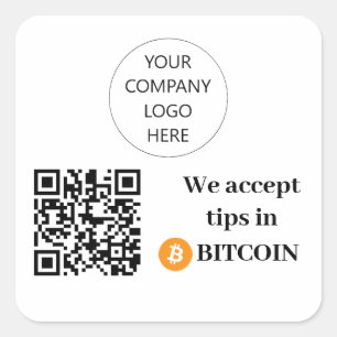 Sticker Carré Personnalisable Nous acceptons les conseils en Bit