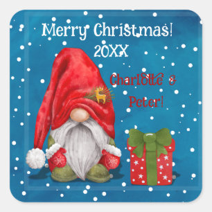 Sticker Carré Personnalisable Père Noël