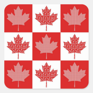 Sticker Carré Personnalisable Tee - shirt canadien de feuilles d