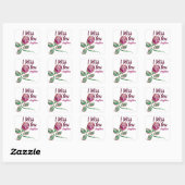 Sticker Carré Personnalisable Vous me manquez rose glittery pers (Feuille)