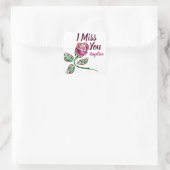 Sticker Carré Personnalisable Vous me manquez rose glittery pers (Sac)