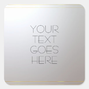 Sticker Carré Personnalisé Ajoutez Votre Texte Ici Modèle Gold S