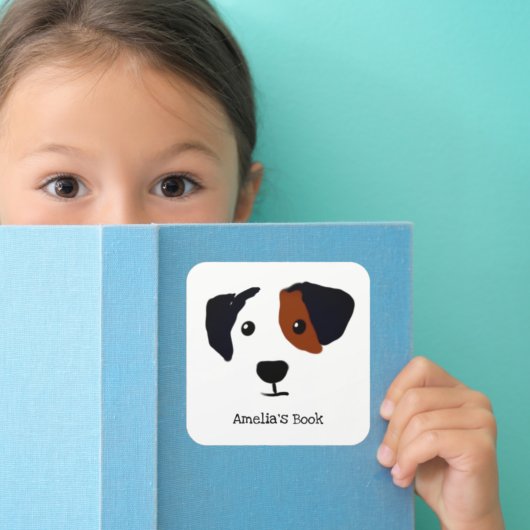 Sticker Carré Personnalisé Ce Livre Appartient À Chien