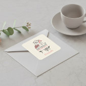 Sticker Carré personnalisé Fleurs roses de Détroit