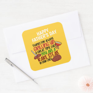 Sticker Carré Personnalisé Funny Grill Chef Papa