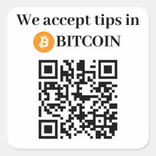 Sticker Carré Personnalisé Nous acceptons les conseils en Bitcoi