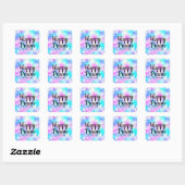 Sticker Carré Personnalisé Sparkle Pastel Mishloach Manot Happy (Feuille)