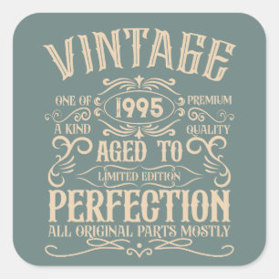 Sticker Carré Personnalisé Trente vintage 30e anniversaire
