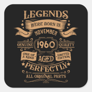 Sticker Carré Personnalisé vintage 65e anniversaire whiskey étiq