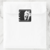 Sticker Carré Personnaliser Ajouter un texte moderne Black White (Sac)