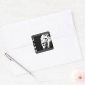 Sticker Carré Personnaliser Ajouter un texte moderne Black White (Enveloppe)