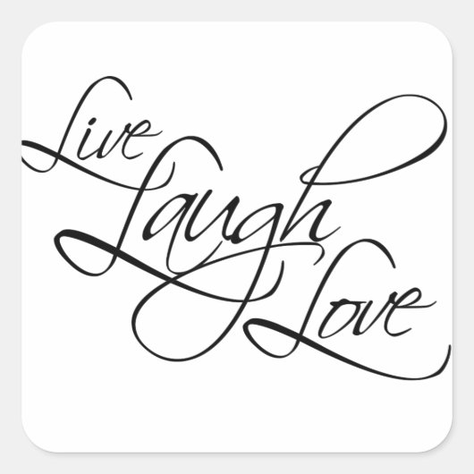 Sticker Carré Personnaliser d'amour Live Laugh (Devant)