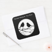 Sticker Carré Personnaliser de la couleur Deux oiseaux dans l'ar (Enveloppe)