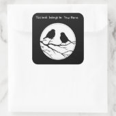 Sticker Carré Personnaliser de la couleur Deux oiseaux dans l'ar (Sac)