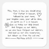 Sticker Carré Personnaliser Écriture manuscrite Bible Verse Les  (Devant)