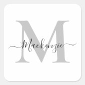Sticker Carré Personnaliser le nom initial du monogramme (Devant)