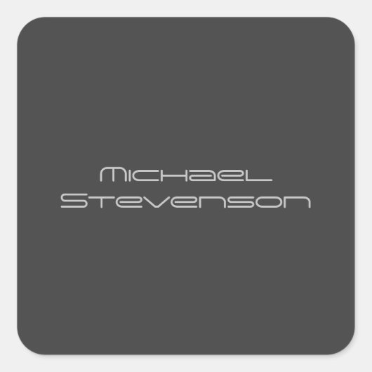 Sticker Carré Personnaliser mignonne Texte noir & blanc moderne  (Devant)