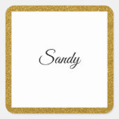 Sticker Carré Personnaliser Parties scintillant Gold Image Votre (Devant)