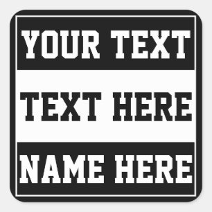 Sticker Carré Personnaliser personnaliser nom texte personnalise