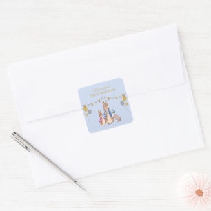 Sticker Carré Personnaliser Peter lapin 1er anniversaire