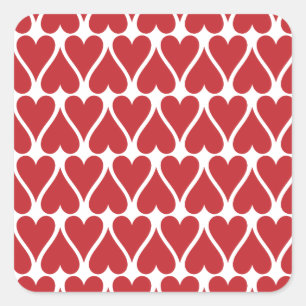 Sticker Carré Personnaliser Red Hearts