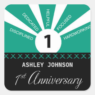 Sticker Carré Personnalisez, le ęr anniversaire des employés