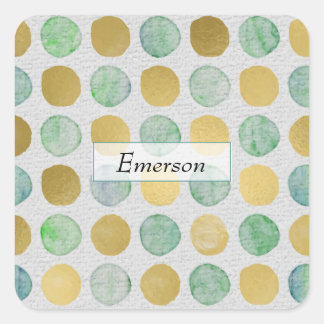 Sticker Carré Personnalité de Vintage Sage Green Burgundy Floral