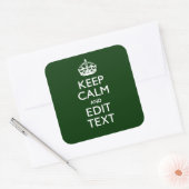 Sticker Carré Personnalized Keep Calm And Have Your Text on Gree (Enveloppe)