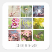 Sticker Carré Personnalized Text and Photo Collage (Devant)