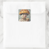 Sticker Carré Personne de nourriture drôle (Sac)