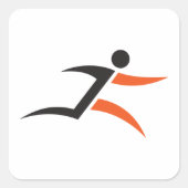 Sticker Carré Personne exécutant la conception (Devant)