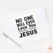 Sticker Carré Personne Ne T'Aimera Plus Que Jésus (Enveloppe)