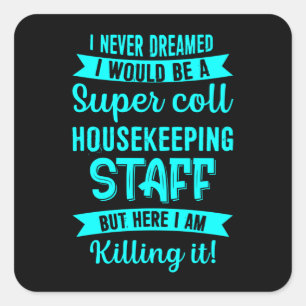 Sticker Carré Personnel de ménage Nettoyage ménager plan de ména