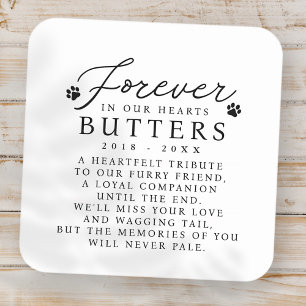 Sticker Carré Pet Memorial Forever dans nos coeurs Moderne Chic
