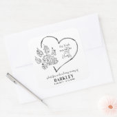 Sticker Carré Pet Memorial Seed Packet Empreintes de pattes Fleu (Enveloppe)